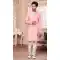 Jacquard Semi-Silk Brocade Pink Color Self Work Wedding Wear Men's Semi Indo Western -5120160021
