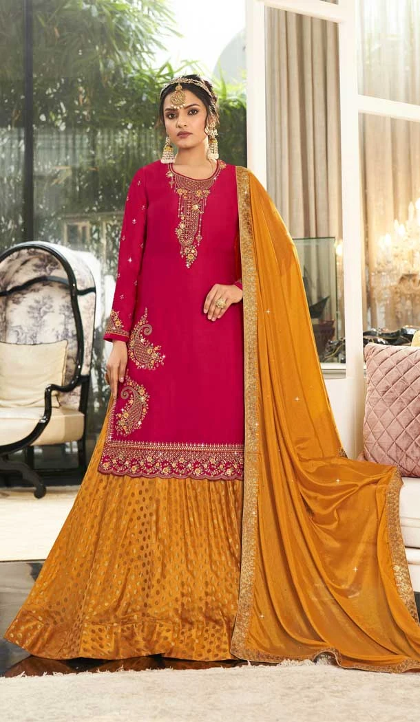 Pink Color Georgette Embroidery Work Party Wear Salwar Kameez -5136160091