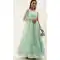 Designer Wear Turquoise Blue Color Net Embroidery Work Lehenga Choli -5148160167
