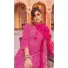 Pink Color Rayon Foil Print And Gota Work Festival Wear Gown With Dupatta -5163160234