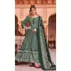 Green Color Rayon Foil Print And Gota Work Festival Wear Gown With Dupatta -5163160235