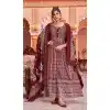 Maroon Color Rayon Foil Print And Gota Work Festival Wear Gown With Dupatta -5163160236