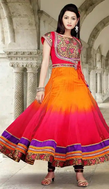 Lush Deep Pink & Gold Color Salwar Kameez