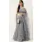 Function Wear Grey Color Net Embroidery Work Designer Lehenga Choli -5172160351