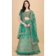 Green Color Satin Silk Embroidery Work Party Wear Lehenga Choli -5195160476
