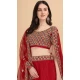 Red Color Satin Silk Embroidery Work Party Wear Lehenga Choli -5195160478
