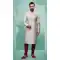 Grey Color Art Silk Mirror Work Festival Wear Designer Men's Kurta Pajama -5192160439
