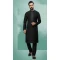 Black Color Art Silk Mirror Work Festival Wear Designer Men's Kurta Pajama -5192160442