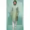 Pastel Green Color Art Silk Mirror Work Festival Wear Designer Men's Kurta Pajama -5192160443