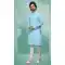 Sky Blue Color Cotton Self Work Festival Wear Designer Men's Kurta Pajama -5192160451