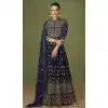 Navy Blue Color Fox Georgette Sequins Work Wedding Wear Salwar Kameez -5230160646
