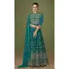 Rama Green Color Fox Georgette Sequins Work Wedding Wear Salwar Kameez -5230160647