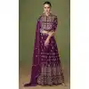 Purple Color Fox Georgette Sequins Work Wedding Wear Salwar Kameez -5230160648