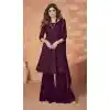 Purple Color Georgette Embroidery Party Wear Sharara Salwar Kameez -5247160747