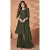 Mehendi Green Color Georgette Embroidery Party Wear Sharara Salwar Kameez -5247160749