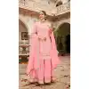 Pink Color Georgette Embroidery Designer Eid Party Wear Palazzo Suit -5255160765