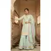 Sky Blue Color Georgette Embroidery Designer Eid Party Wear Palazzo Suit -5255160766