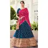Blue Color Banarasi Silk Jacquard Work Party Wear Lehenga Choli -5340161474