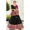 Black Color Banarasi Silk Jacquard Work Party Wear Lehenga Choli -5340161476