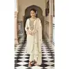 Cream Color Faux Georgette Mirror And Sequins Work Partyl Wear Salwar Kameez -5375161708
