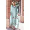 Sky Color Faux Georgette Embroidery Pakistani Style Salwar Kameez -5376161711