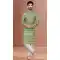 Green Color Cotton Digital Print Work Festival Wear Men's Kurta Pajama -5401161854