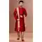 Red Color Banarasi Dhupion Resham And Zari Work Festival Wear Men's Kurta Pajama -5401161857