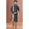 Grey Color Cotton Resham And Zari Work Festival Wear Men's Kurta Pajama -5401161867