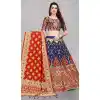 Navy Blue Color Banarasi Silk Jacquard Work Traditional Wear Lehenga Choli -5407161906