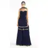 Navy Blue Color Fox Georgette Embroidery Work Festival Wear Sharara Suit -5390161788