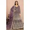 Mauve Color Net Embroidered Work Gown Style Anarkali Salwar Kameez -5393161807