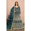 Rama Color Net Embroidered Work Gown Style Anarkali Salwar Kameez -5393161808