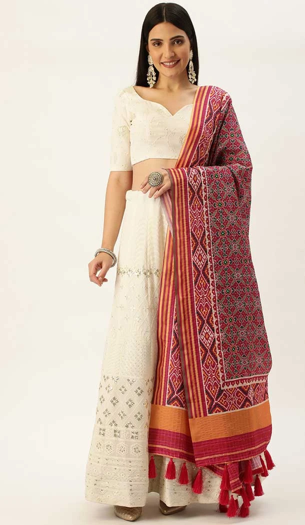 White Color Georgette Embroidery Work Party Wear Designer Lehenga Choli -5433162073