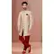 Cream Color Jacquard Woven Work Function Wear Men's Indo Western -5473162309