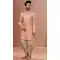 Peach Color Heavy Polystar Self Work Function Wear Men's Indo Western -5473162330