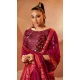 Magenta Color Velvet Embroidery Designer Sangeet Wear Lehenga Choli -5511162563