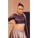 Purple Color Velvet Embroidery Designer Sangeet Wear Lehenga Choli -5511162566