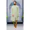 Off White And Grey Color Brocade Self Work Wedding Wear Designer Men's Indo-Western -5503162515