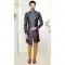 Navy Blue Color Jacquard Self Work Wedding Wear Designer Men's Indo-Western -5503162516