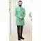 Sea Green Color Brocade Self Work Wedding Wear Designer Men's Indo-Western -5503162518