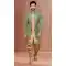 Chiku And Parrot Green Color Jacquard Dupion Wedding Wear Mens Indo-Western -5504162521
