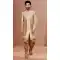 Cream And Gold Color Jacquard Dupion Wedding Wear Mens Indo-Western -5504162523