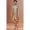 Soft Jacquard And Dhupion Chiku And Grey Color Wedding Wear Men's Indo-Western -5504162524