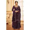 Festival Wear Wine Color Fox Georgette Stone And Zari Work Palazzo Salwar Suit -5532162828