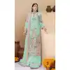 Festival Wear Sky Color Fox Georgette Embroidered Work Pakistani Palazzo Suit -5533162830