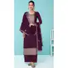 Wine Color Fox Georgette Stone Work Pakistani Style Palazzo Salwar Kameez -5535162842