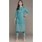 Teal Blue Color Cotton Floral Print Work Casual Wear Readymade Kurta -5542162895