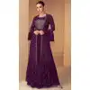 Purple Color Fox Georgette Resham Work Festival Wear Palazzo Salwar Suit -5568163039