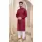 Maroon Color Pure Cotton Foil Print Work Festival Wear Men's Kurta Pajama -5582163183