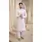 White Color Pure Cotton Foil Print Work Festival Wear Men's Kurta Pajama -5582163185